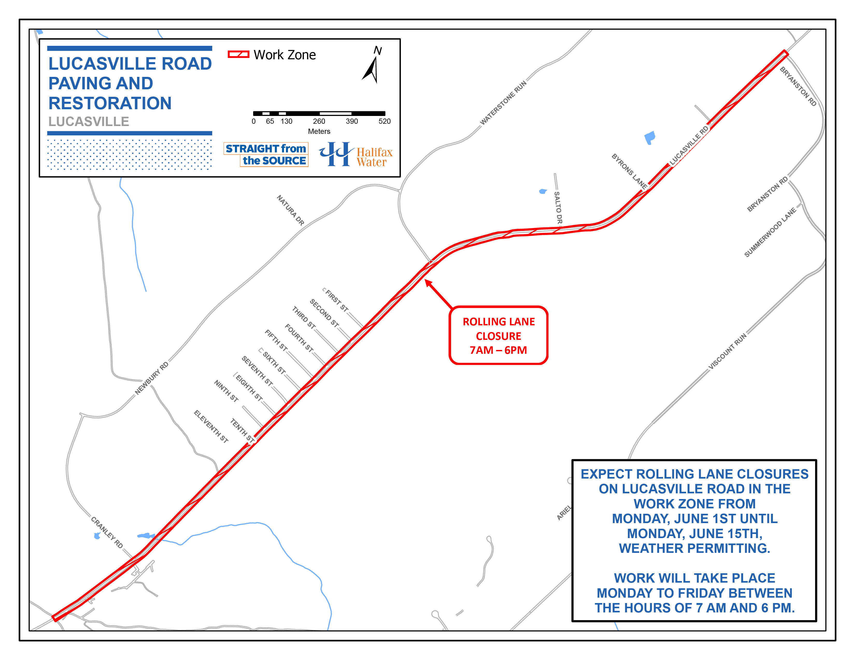 Lucasville Road Paving Reinstatement Work Halifax Water   Work Zone Map Lucasville Rd Paving And Restoration May 28 2020 01 